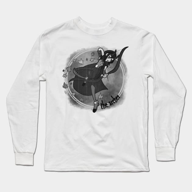 The archer - B&W Long Sleeve T-Shirt by Meeko_Art